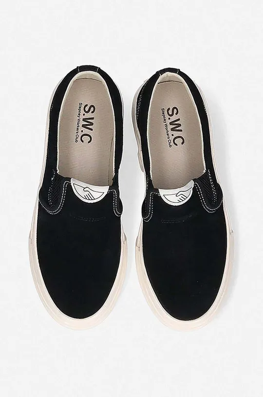 black Stepney Workers Club suede plimsolls Lister Suede