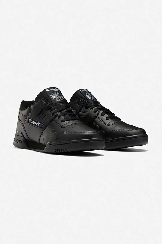 black Reebok Classic leather sneakers Workout Plus
