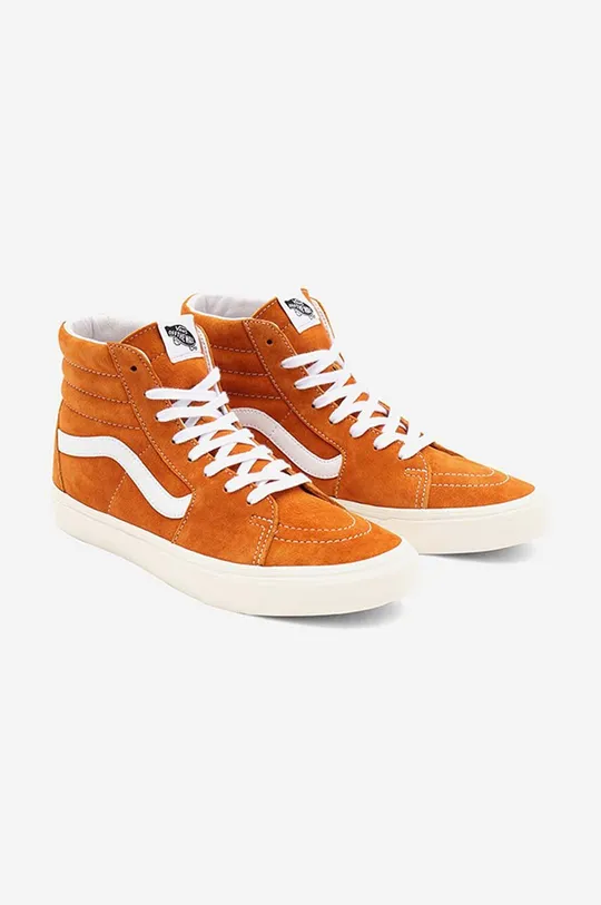 πορτοκαλί Δερμάτινα ελαφριά παπούτσια Vans SK8-Hi