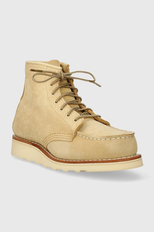 Semišové boty Red Wing 6-inch Moc Toe béžová