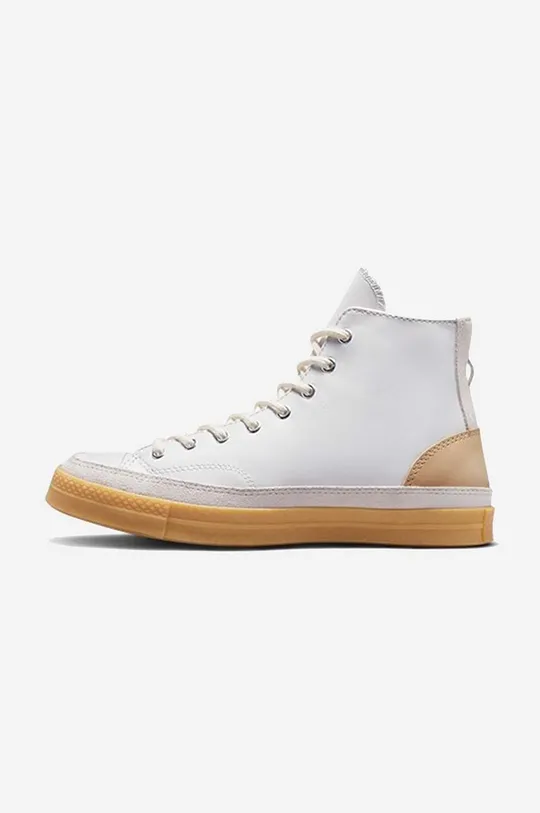 Δερμάτινα ελαφριά παπούτσια Converse Chuck 70 Premium Craft λευκό