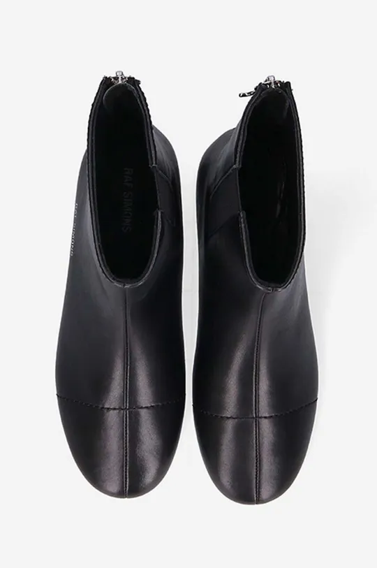 black Raf Simons leather ankle boots 2001