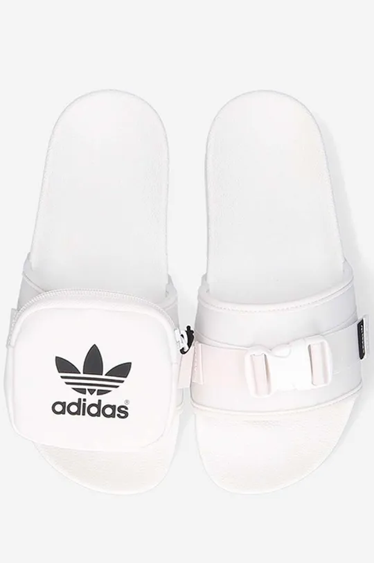 white adidas Originals sliders Pouchylette GZ43