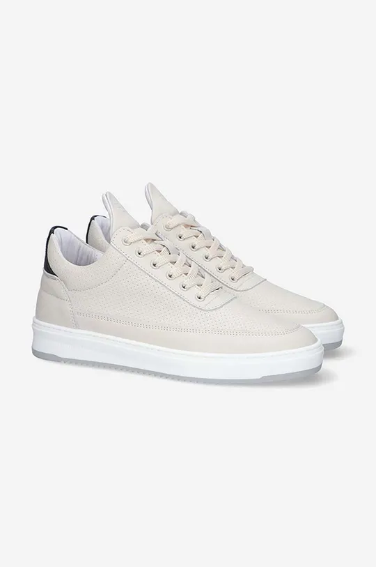 Kožené sneakers boty Filling Pieces Low Top Bianco Perforated Unisex