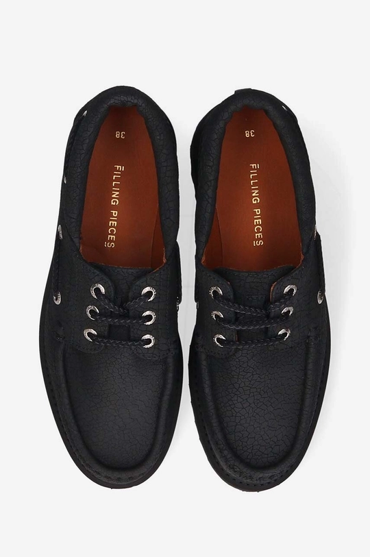 negru Filling Pieces mocasini de piele Boatshoe