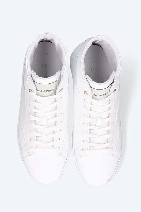 bílá Kožené sneakers boty Filling Pieces Mid Plain Court