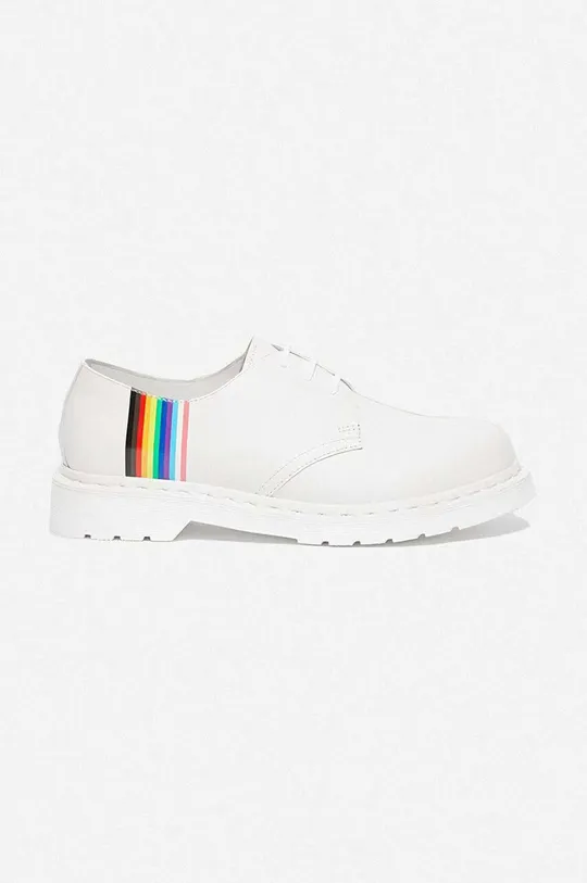 white Dr. Martens leather shoes For Pride Unisex