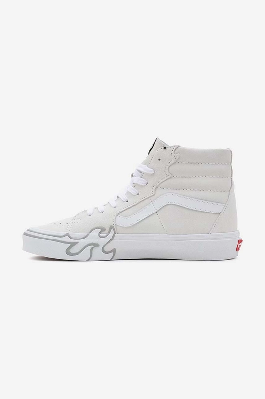 Semišové tenisky Vans SK8-Hi Flame biela