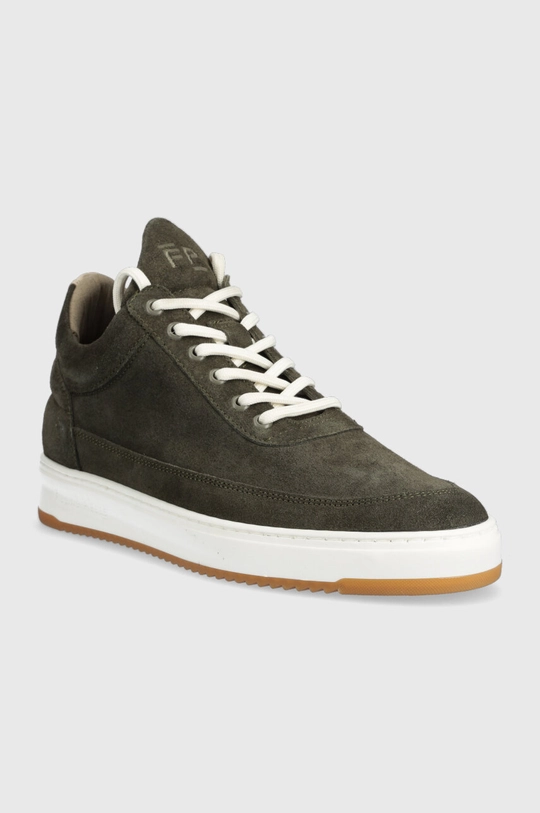 Велурени маратонки Filling Pieces Low Top Ripple Suede зелен