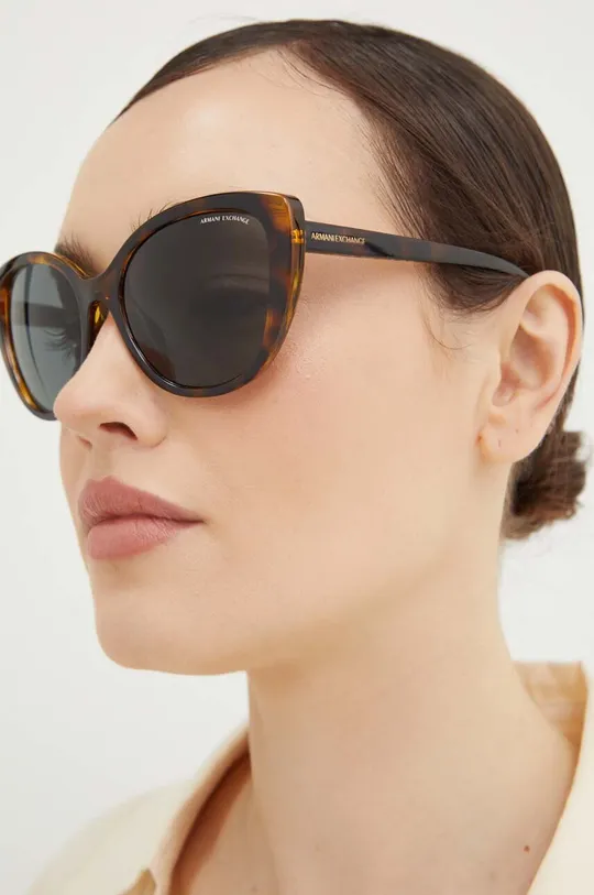 brązowy Armani Exchange okulary przeciwsłoneczne Damski