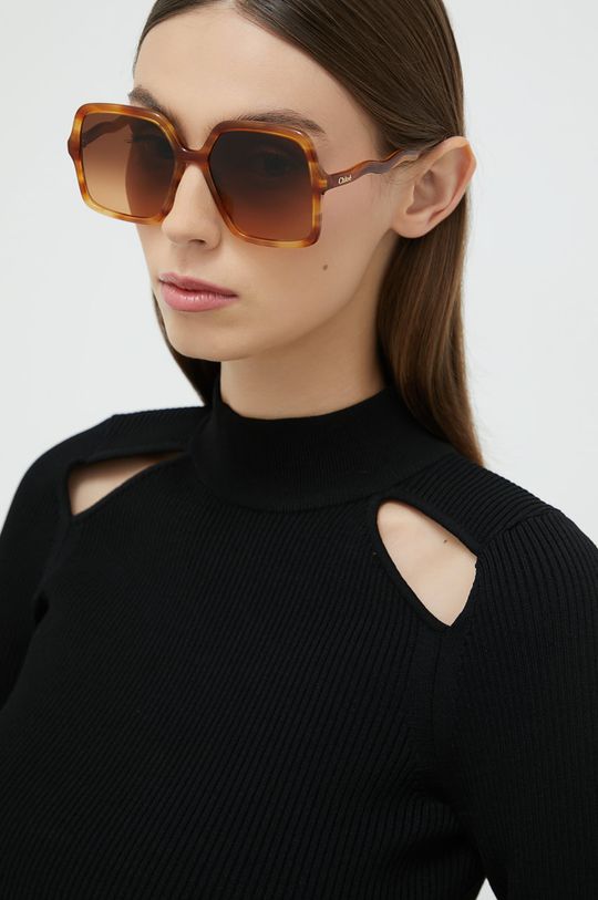 ciemny brązowy Chloé okulary przeciwsłoneczne Damski