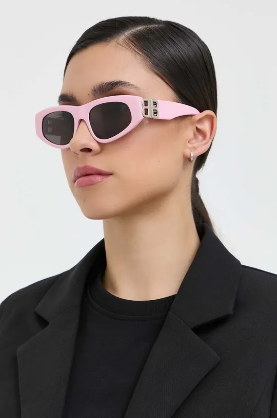 różowy Balenciaga okulary przeciwsłoneczne BB0095S Damski