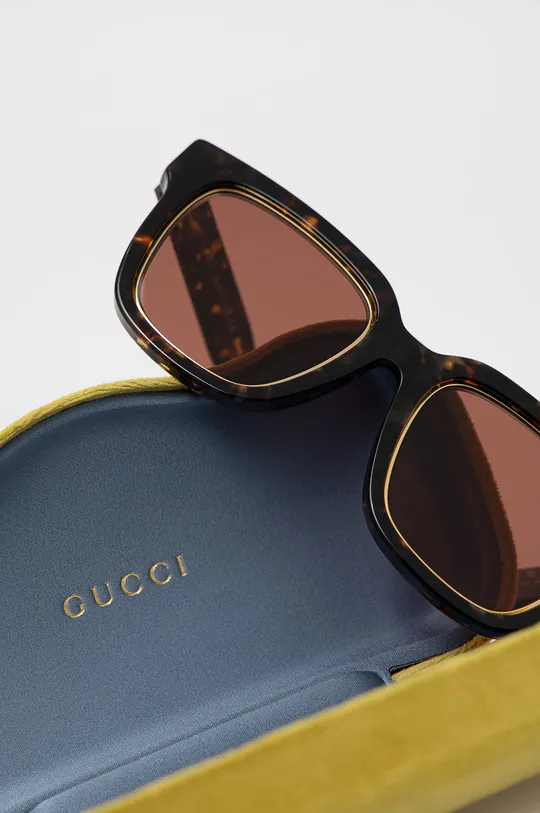 brązowy Gucci okulary przeciwsłoneczne