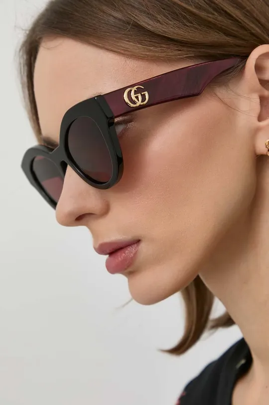 bordowy Gucci okulary przeciwsłoneczne Damski