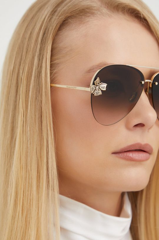 złoty Alexander McQueen okulary przeciwsłoneczne Damski