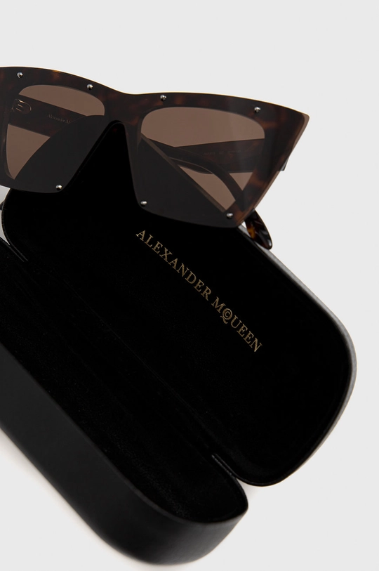 brązowy Alexander McQueen okulary przeciwsłoneczne