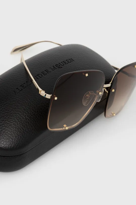 brązowy Alexander McQueen okulary przeciwsłoneczne