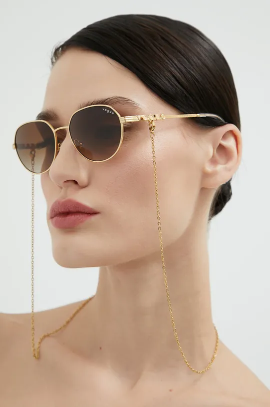 złoty VOGUE okulary przeciwsłoneczne Damski