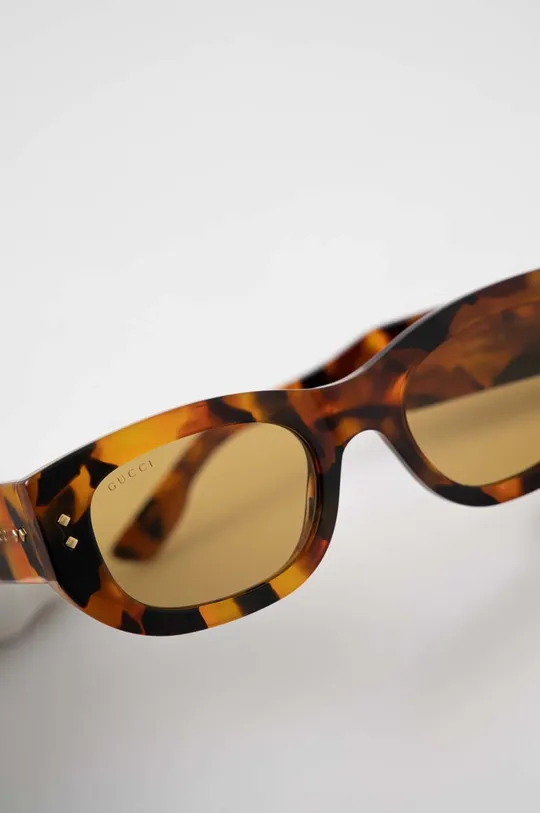 ciemny brązowy Gucci okulary przeciwsłoneczne GG1215S