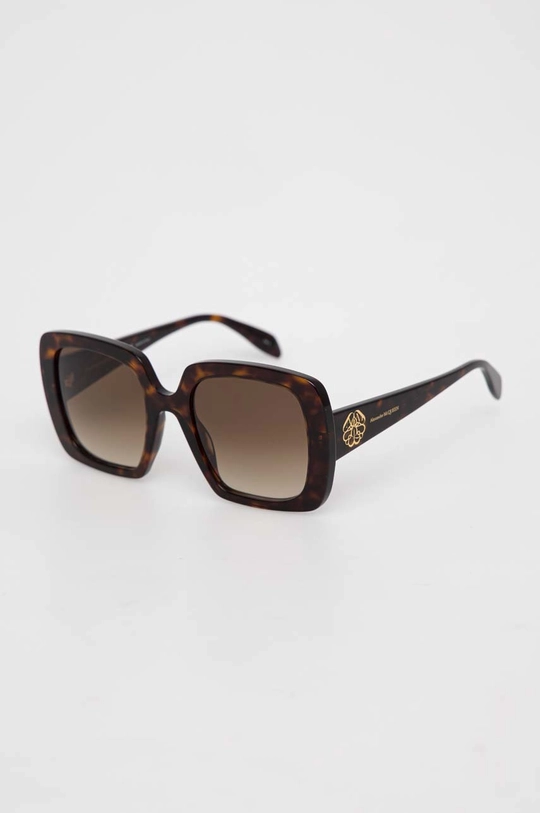 Alexander McQueen okulary przeciwsłoneczne AM0378S brązowy