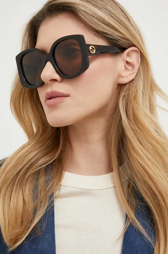 ciemny brązowy Gucci okulary przeciwsłoneczne Damski