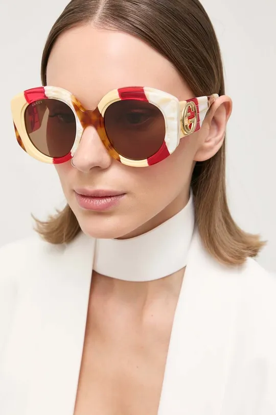 hnedá Slnečné okuliare Gucci Dámsky