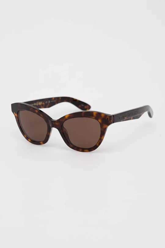 Alexander McQueen okulary przeciwsłoneczne AM0391S brązowy