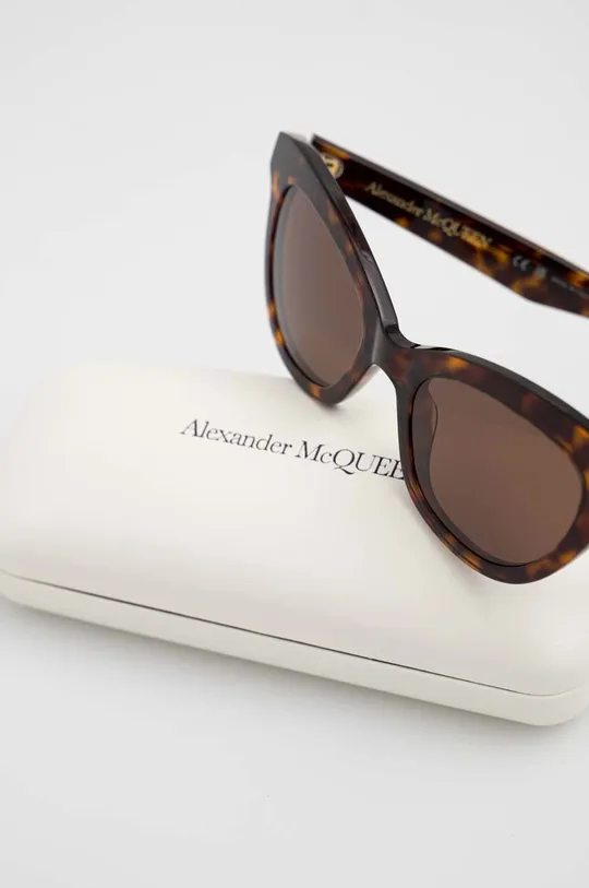 brązowy Alexander McQueen okulary przeciwsłoneczne AM0391S