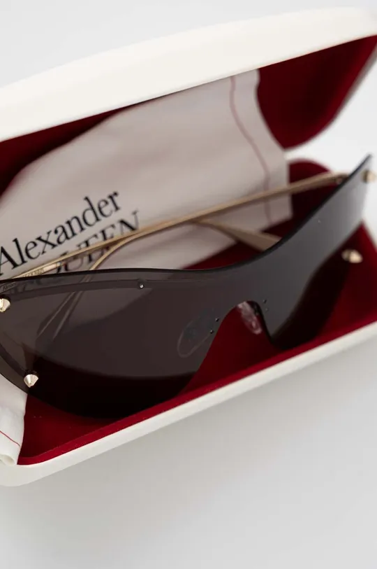 złoty Alexander McQueen okulary przeciwsłoneczne AM0413S