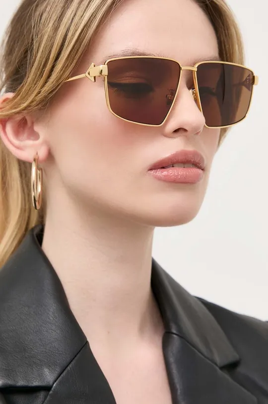 złoty Bottega Veneta okulary przeciwsłoneczne Damski