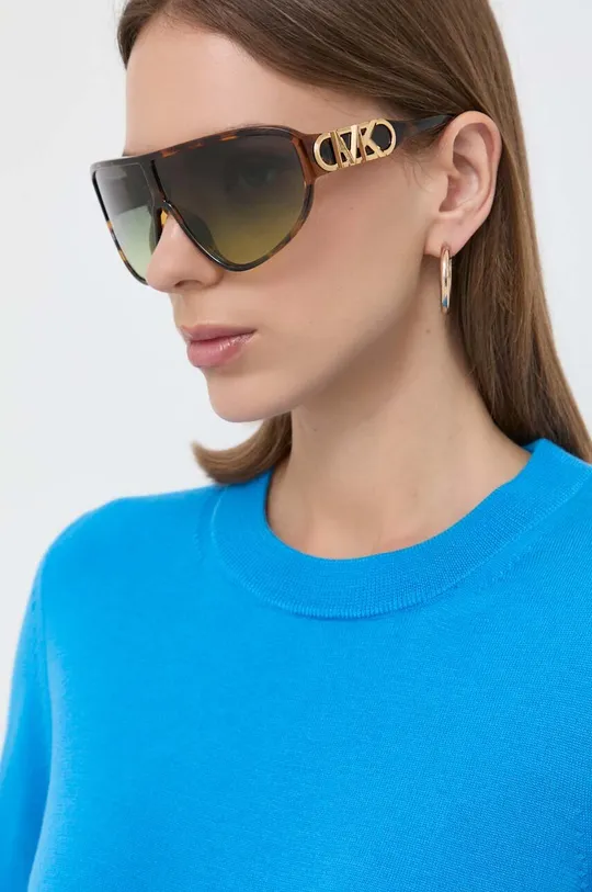 brązowy Michael Kors okulary przeciwsłoneczne EMPIRE SHIELD Damski