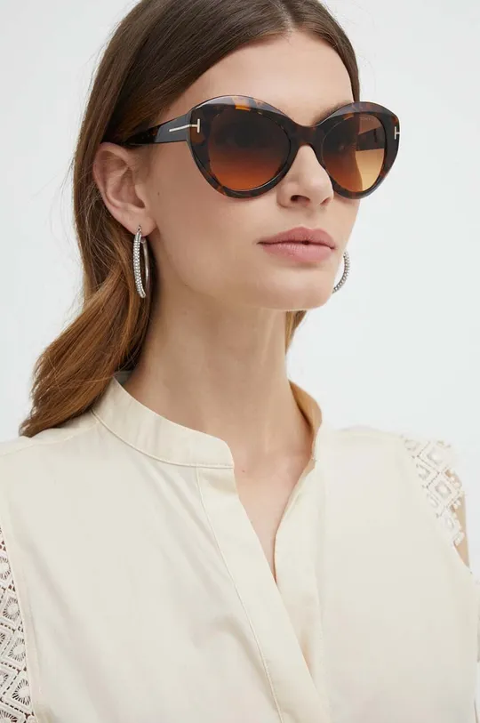 rjava Sončna očala Tom Ford Ženski