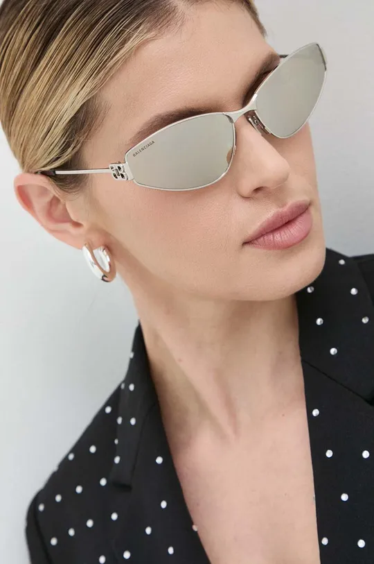 srebrny Balenciaga okulary przeciwsłoneczne Damski