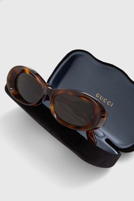 brązowy Gucci okulary przeciwsłoneczne