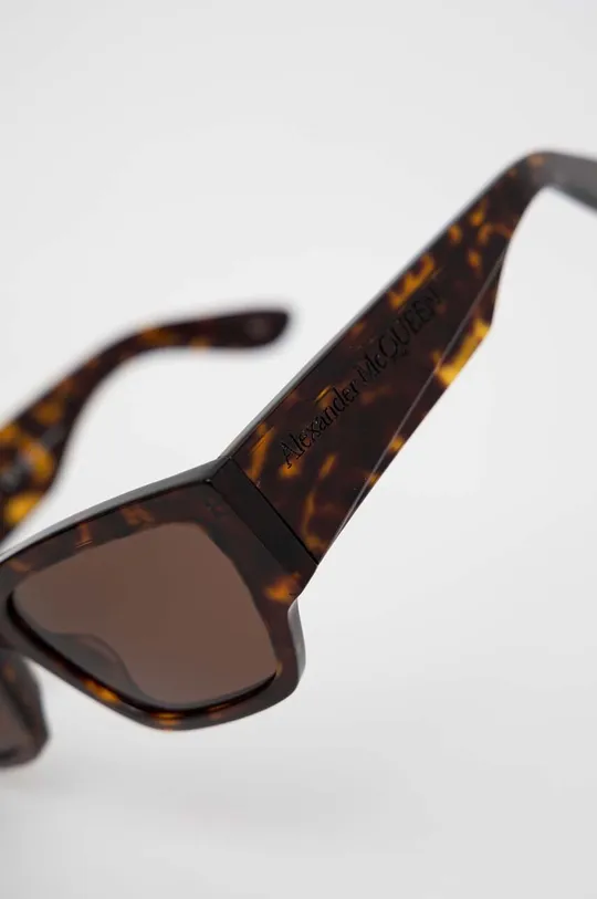 brązowy Alexander McQueen okulary przeciwsłoneczne