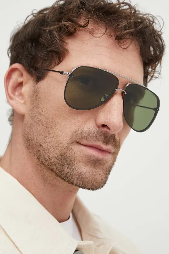 srebrny Tom Ford okulary przeciwsłoneczne Męski