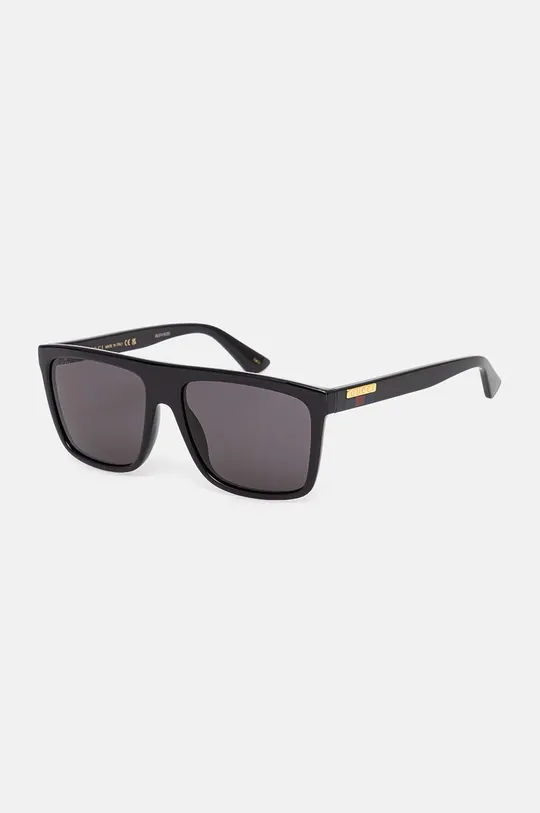 Сонцезахисні окуляри Gucci однотонна з деталлю чорний GG0748S