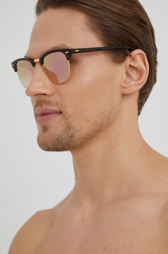 beżowy Ray-Ban – Okulary CLUBMASTER Unisex