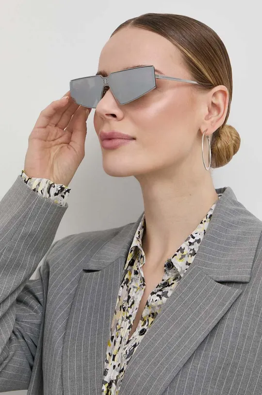srebrny Balenciaga okulary przeciwsłoneczne