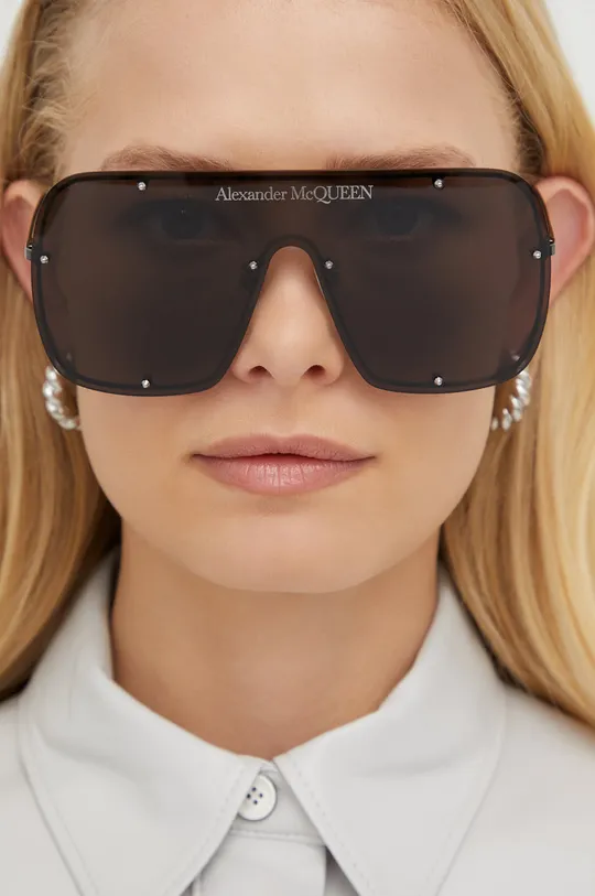 szary Alexander McQueen okulary przeciwsłoneczne Unisex