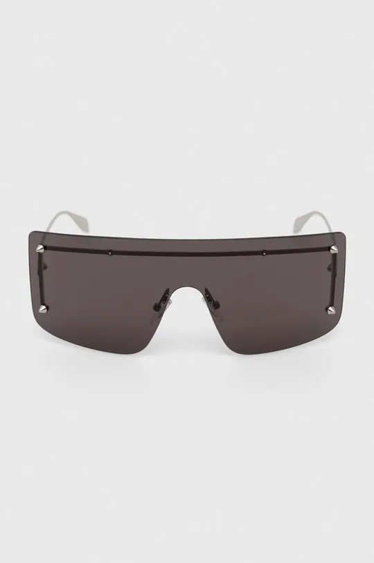 srebrny Alexander McQueen okulary przeciwsłoneczne