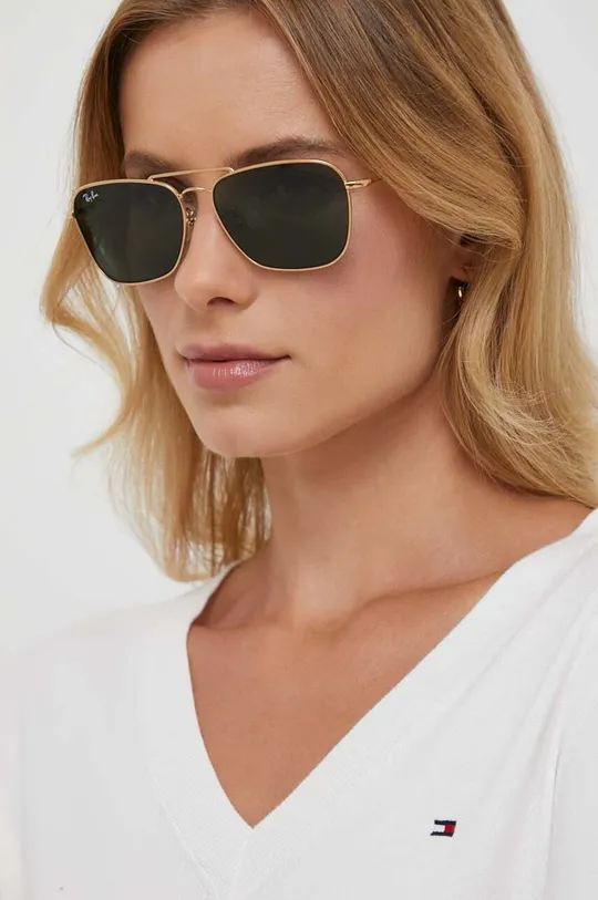 złoty Ray-Ban okulary przeciwsłoneczne CARAVAN REVERSE Unisex