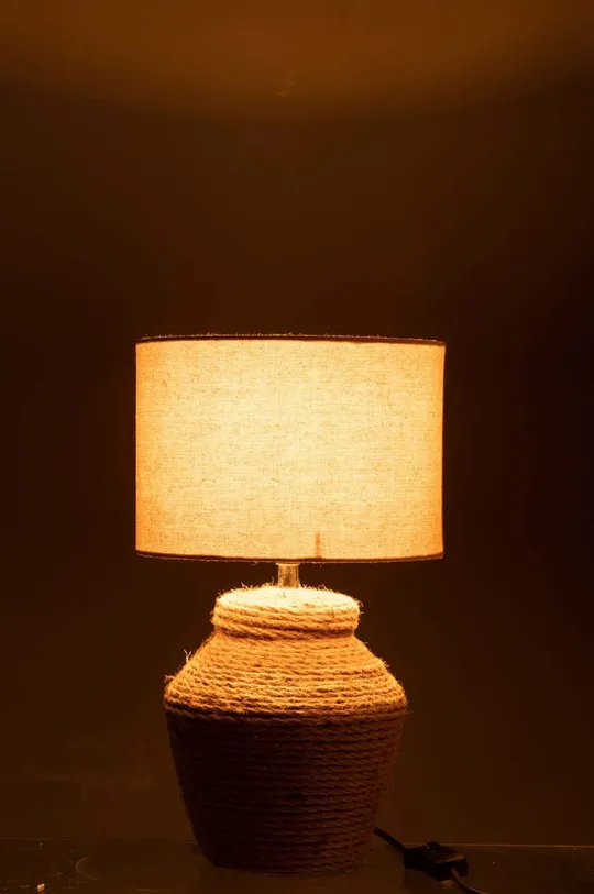 J-Line lampa stołowa  Ceramika, Juta, Płótno