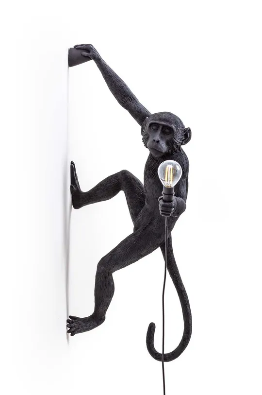 Nástenná lampa Seletti The Monkey Lamp Hanging čierna