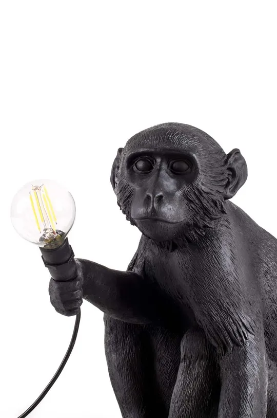 Stolná lampa Seletti Monkey Lamp Sitting čierna