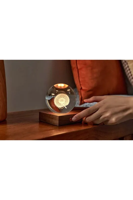 Gingko Design lampada a led Amber Crystal Light Vetro, legno di noce