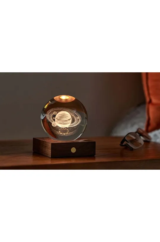 Gingko Design lampada a led Amber Crystal Light legno di noce