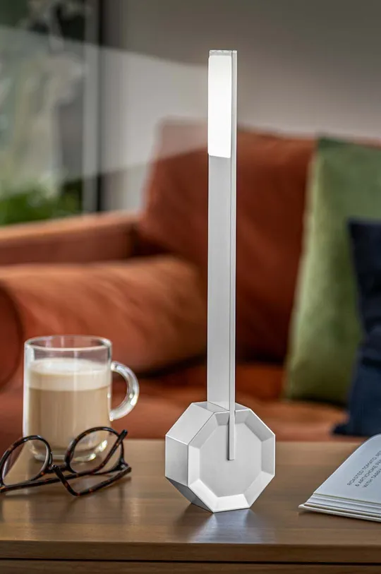 szary Gingko Design lampka bezprzewodowa Octagon One Desk Lamp