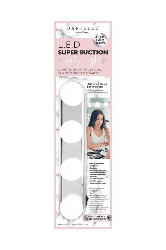 барвистий Світлодіодні лампочки для дзеркала Danielle Beauty Led Super Suction Vanity Lights Unisex