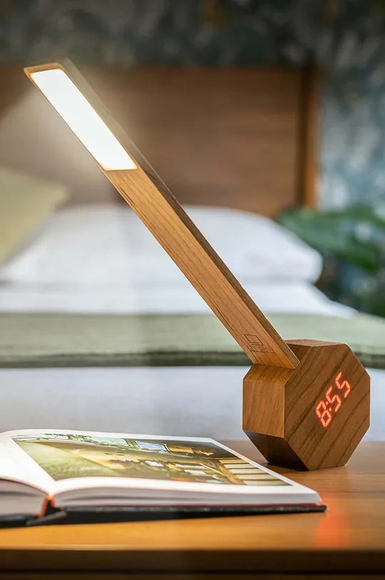 Gingko Design lampka bezprzewodowa z budzikiem Octagon Plus Clock Desk Light Unisex